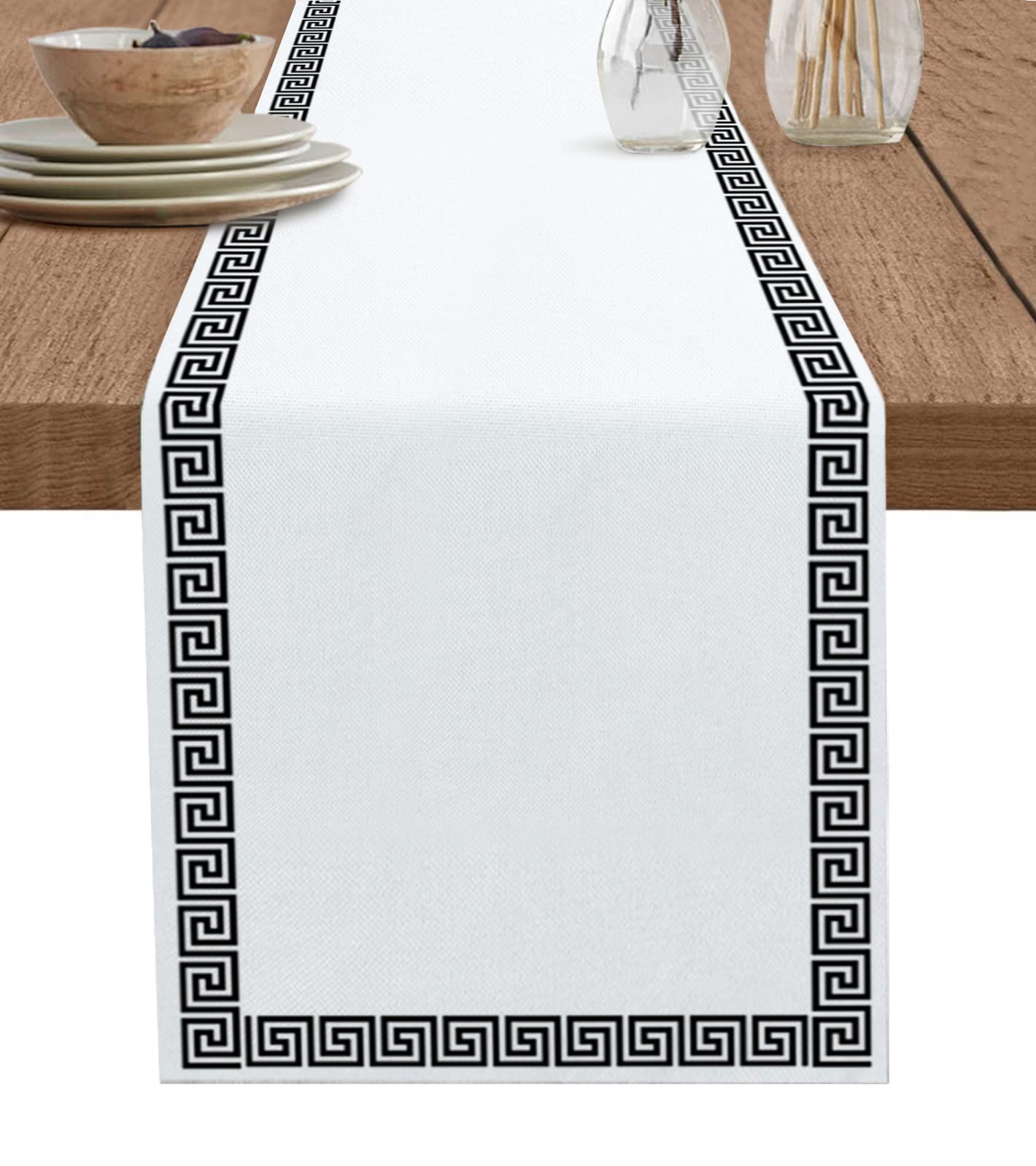 Amazon.com: Table Runner Dresser Scarves, White Traditional Greek