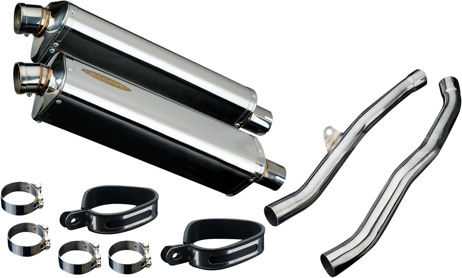 DELKEVIC スリップオンステンレストライオーバルマフラー☆（KAWASAKI