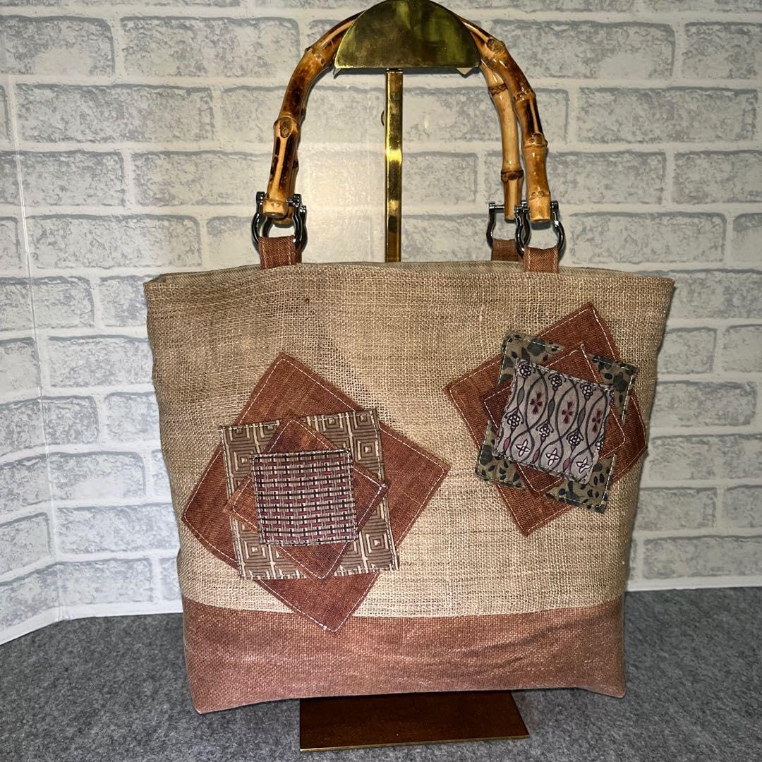 Amazon.co.jp: 小さめ麻.酒袋.大正更紗bag③ 一点物 鞄 オリジナル 