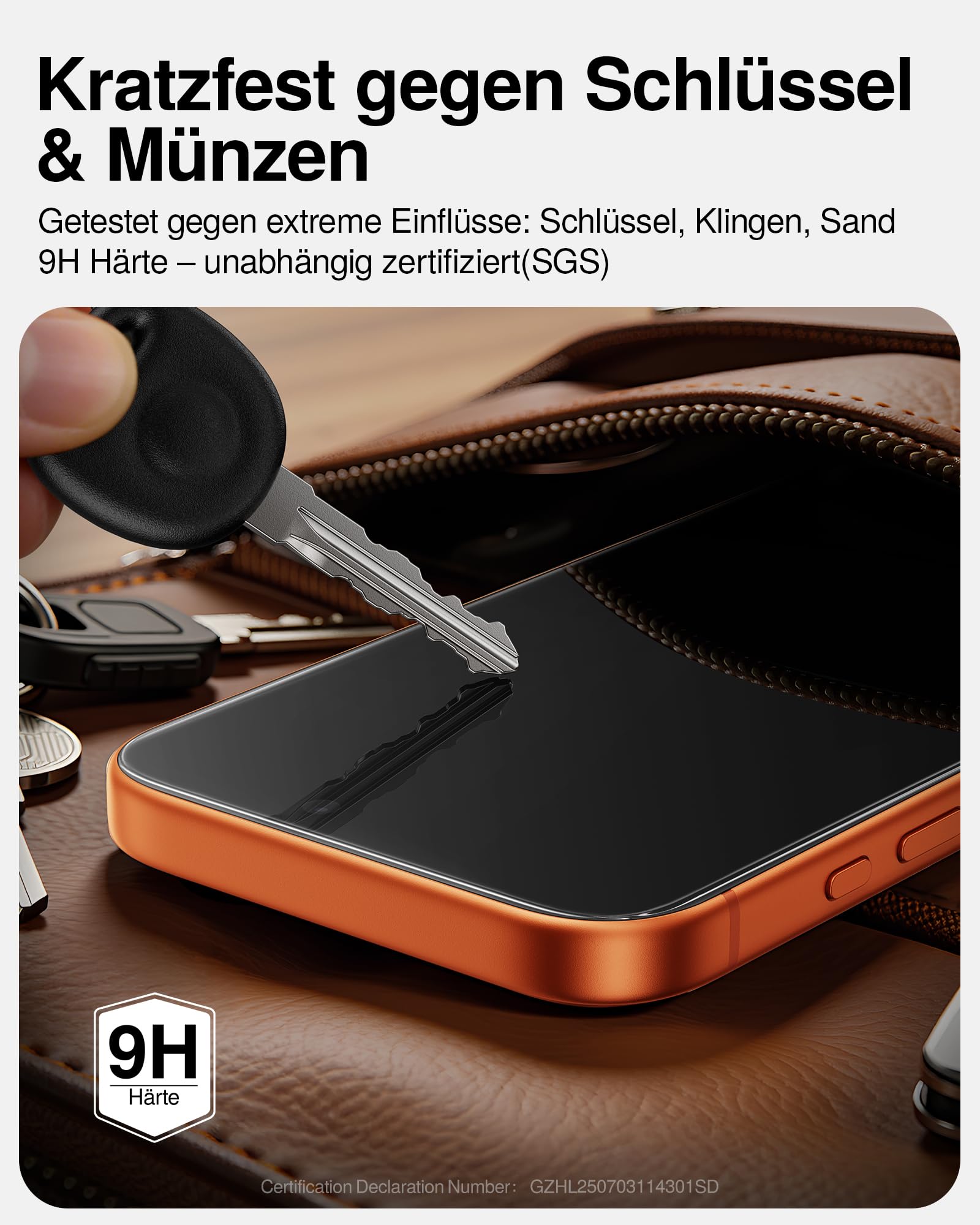 SMARTDEVIL 2 Stück Panzerglas für iPhone 17 Pro, Blickschutz Schutzfolie, Militärischer Fallschutz, 9H Härte, Anti-Spy Privacy Glas, Schnelle & Einfache Installation, Hüllenfreundliches Design