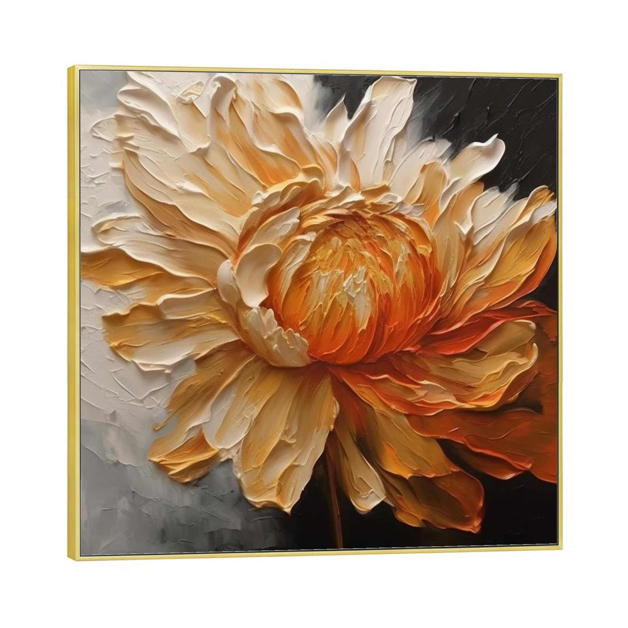 Amazon.com: ‎UYLHJKLZ 3D Orange Flower Painting on Canvas Abstract
