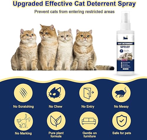 Cat Deterrent Spray, Cat Repellent Outdoor to Keep Cats Away, Cat Scratch Furniture protector Indoor & Outdoor, Effective Training Aid, Cat Deterrent Outdoor for Cats and Kittens (Blue, L)(Blue,L)