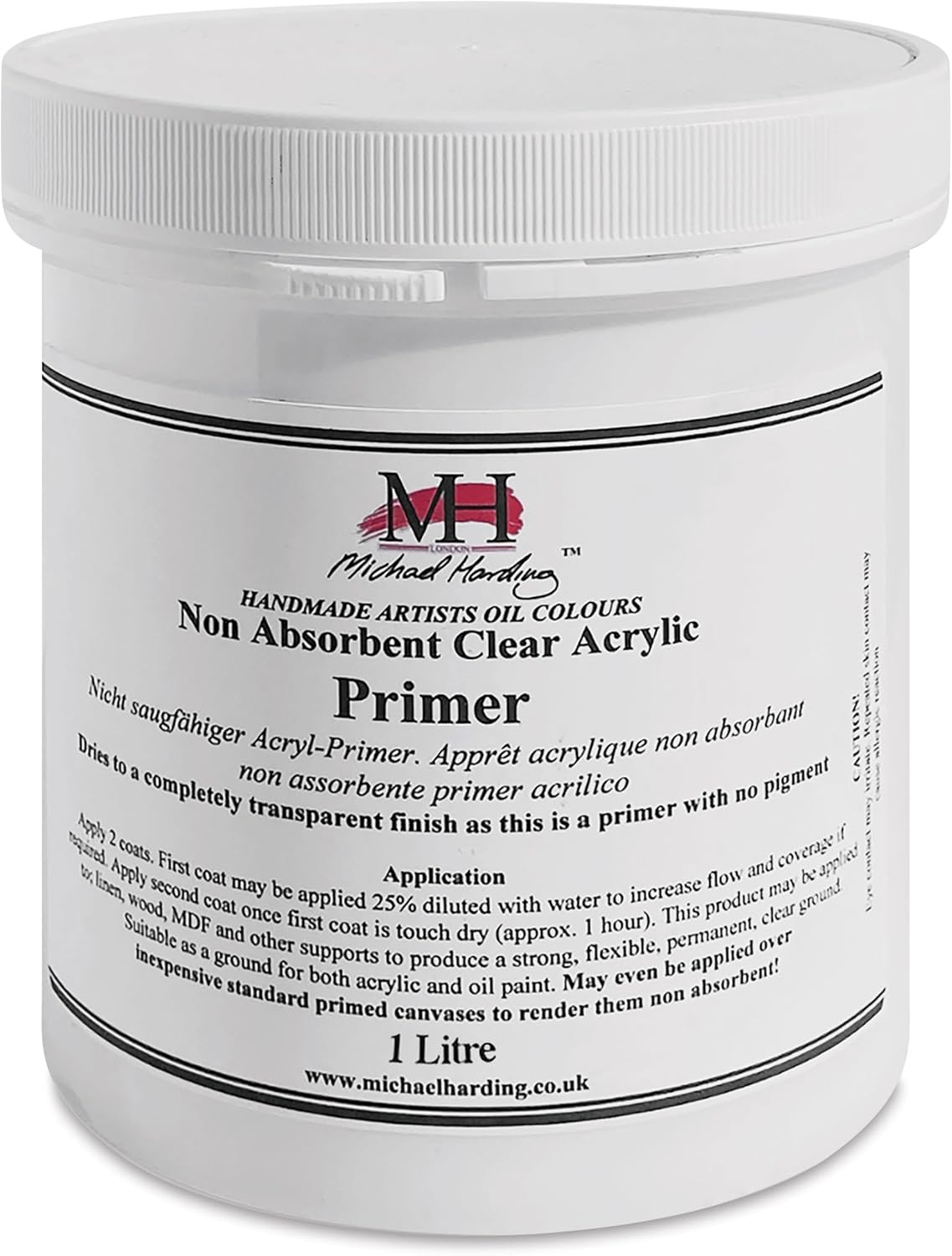 Michael Harding, Non-Absorbent Acrylic Primer, Clear,1 Liter, NAAPCL1