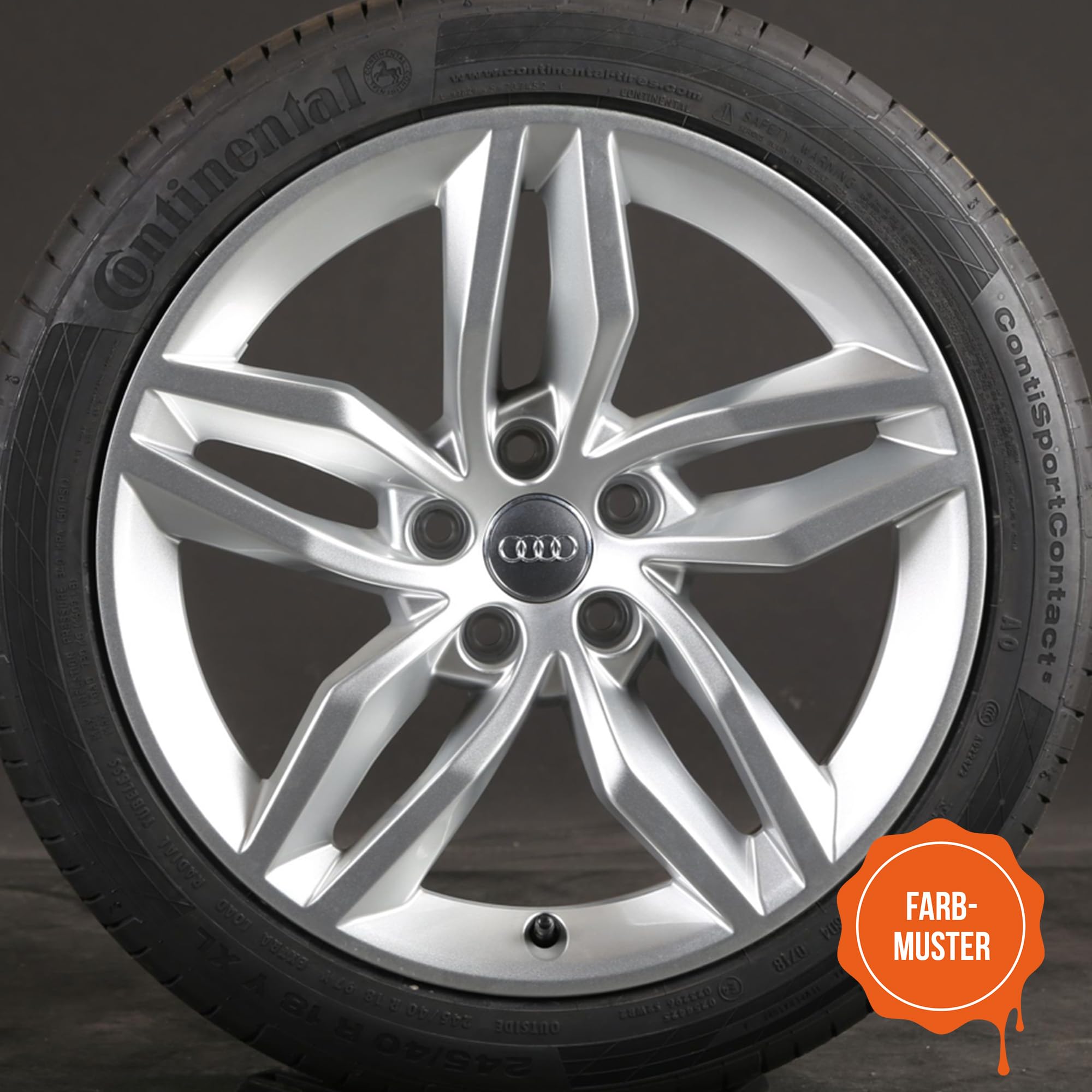 Felgenlack | passend für Farbton AUDI galvanosilber L-LD8 | High Solid | 1K Original OEM Felgenlack | Lackdose 1000 ml | für Reparatur- als auch Komplettlackierung