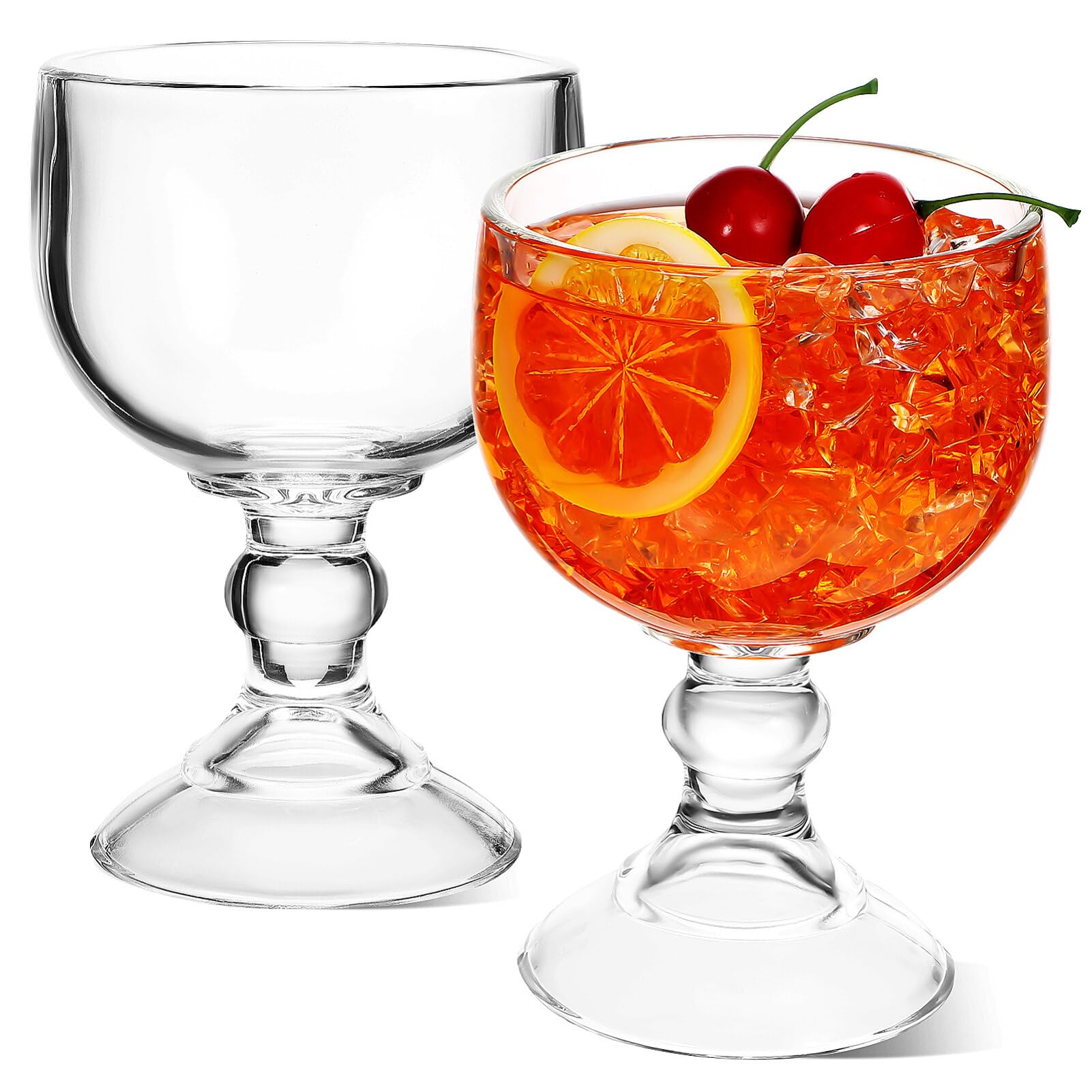 Hemoton Crystal Margarita Glasses Set of 2, 18oz Martini Cocktail Glasses, Classic Diaquiri Glasses, Margarita Cocktail Glasses for Partie (550ML)