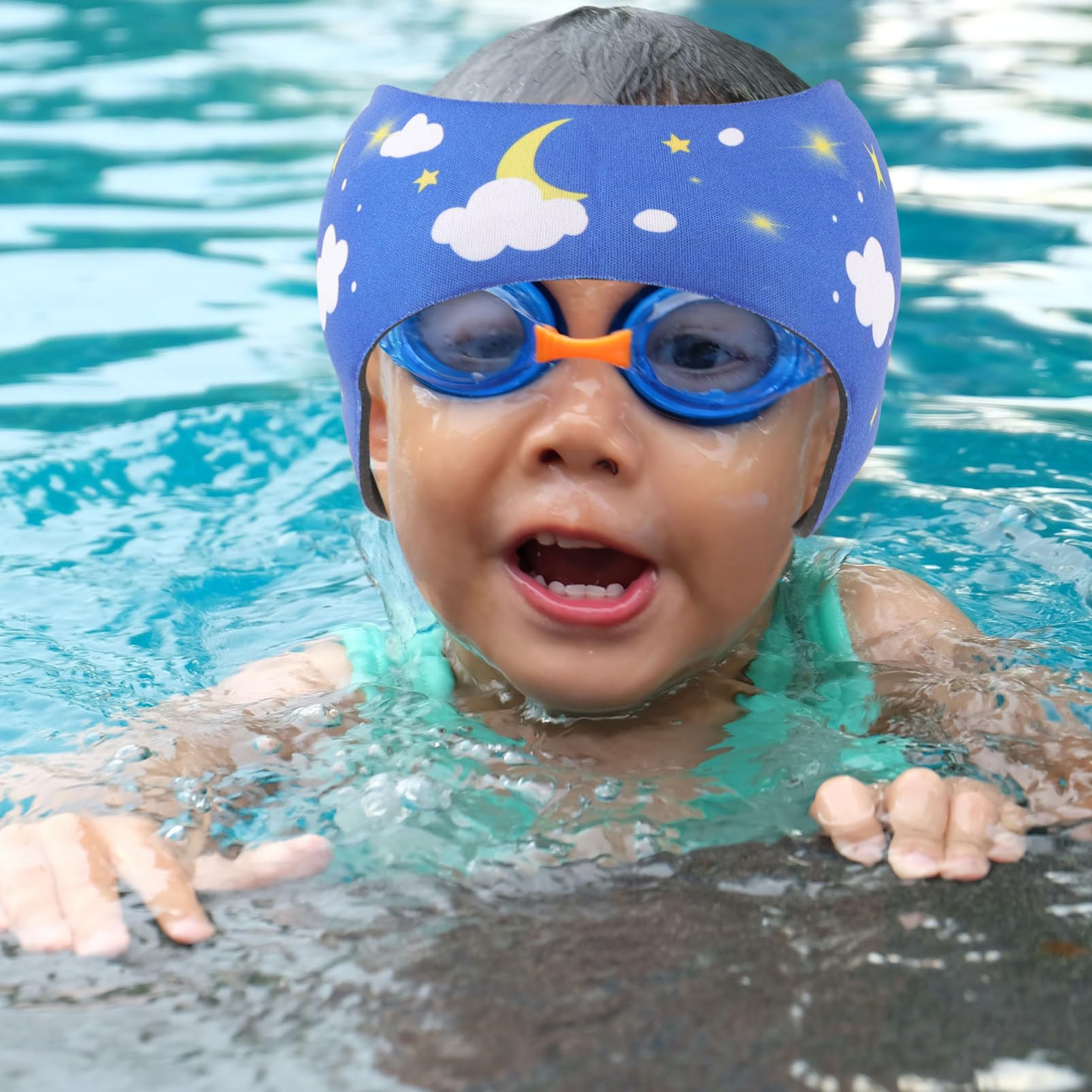 BESPORTBLE Diadema De Natación Banda para El Cabello De Natación Nadar Gorro Natacion Gorro De Piscina Bandas para La Cabeza De Natación Diadema De Baño Neopreno Blue