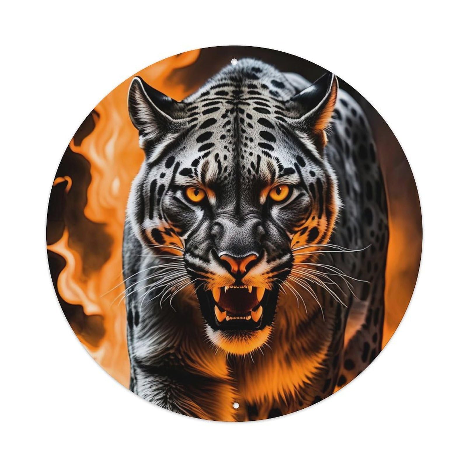 Animal Artwork Slowly Walking Leopard Metal Tin Sign