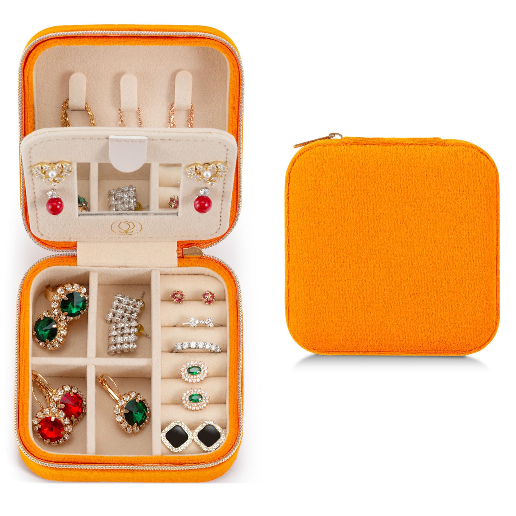 Amazon.com: ZPROW Plush Velvet Travel Jewelry Case, Travel Jewelry