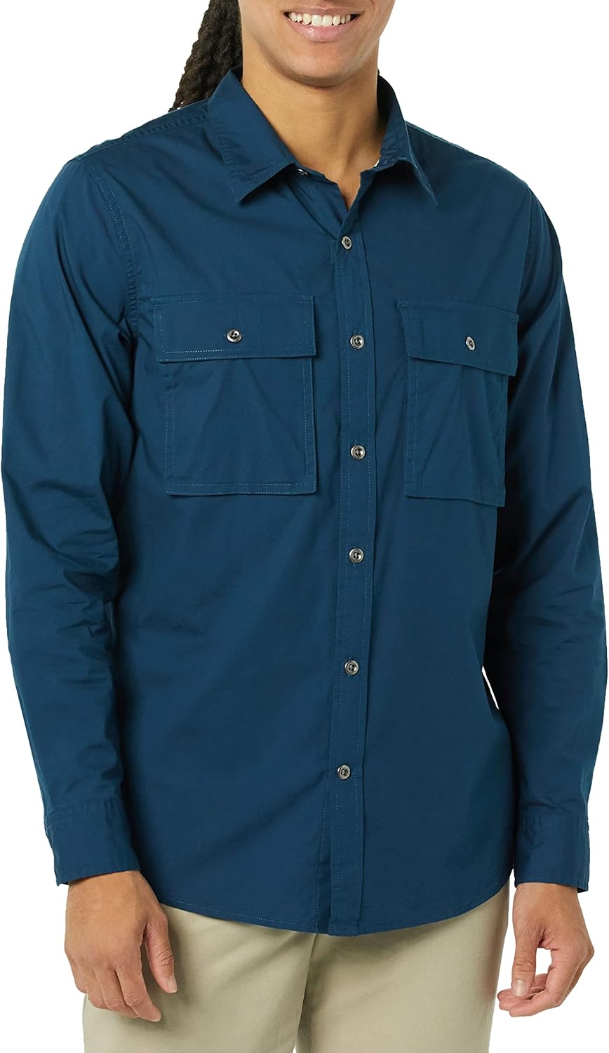 Amazon Essentials Men's Slim-Fit Long-Sleeve Two-Pocket Utility - Image 4