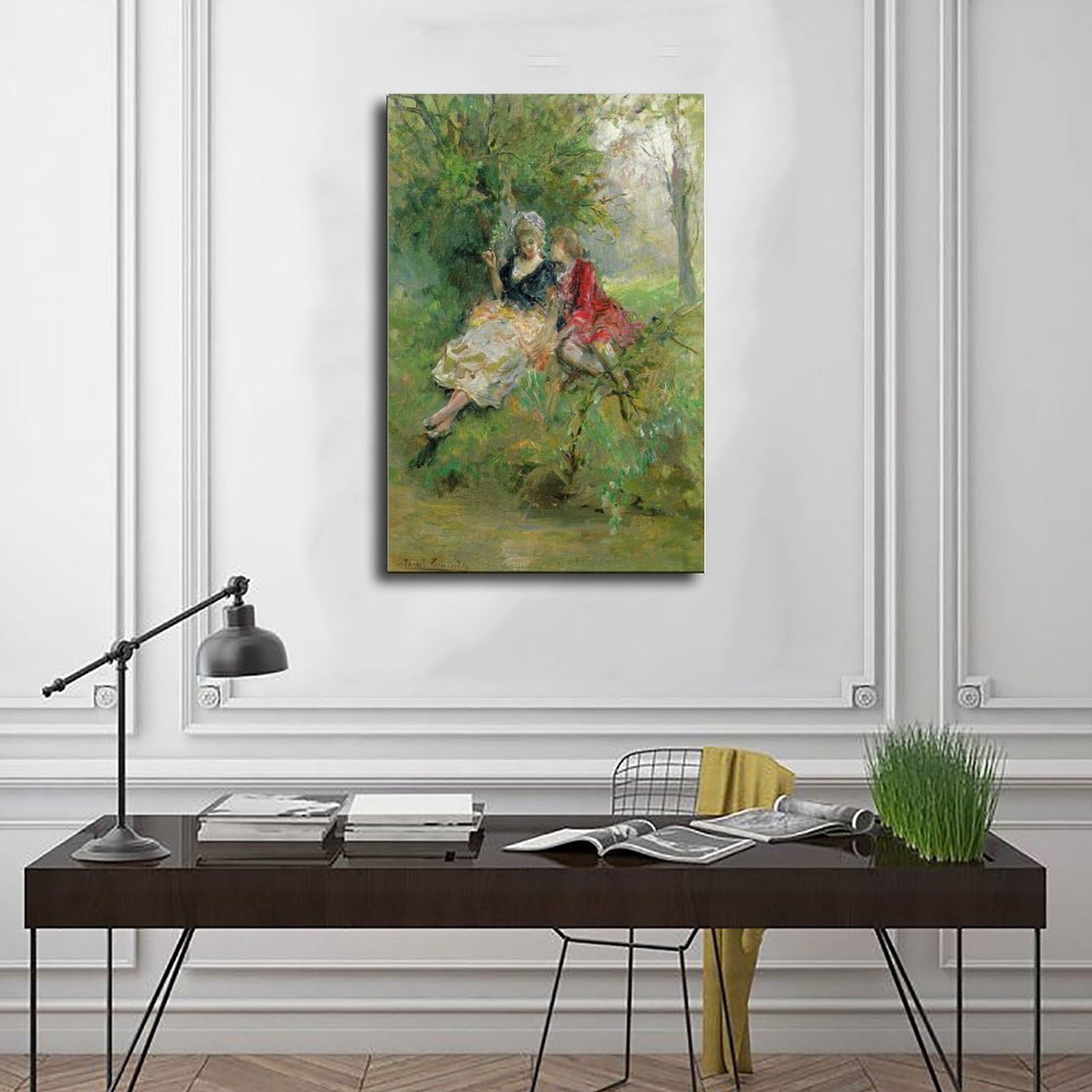 ANFOTCM Daniel Hernandez, kochankowie, kochankowie nad rzeką, płócienny plakat dekoracja sypialni, sport, krajobraz, biuro, pokój, dekoracja, prezent, 50 x 75 cm