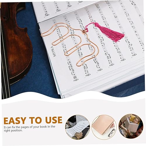 Miniatura 4 de ERINGOGO 8 uds carpeta de pentagrama Instrumentos de metal Musicales libro de música titular de la página clips de soporte de música clips de papel