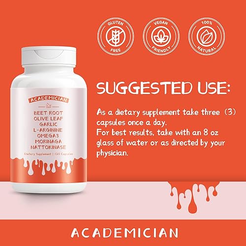 Miniatura 6 de Omega 3 Cápsulas de Moringa con raíz de remolacha Nattoquinasa L arginina Suplementos de ajo Hydroxyt yrosol Extracto de hoja de olivo orgánico -