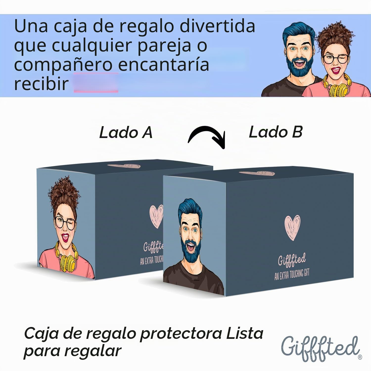 Gifffted Tazas para hombre y mujer, I Like His Beard, Taza Original Idea Regalo Cumpleaños Boda Pareja, Día de San Valentín Ella y Él, Amigos, Familia, Amantes, Mr Y Mrs, Navidad, Cafe, Taza