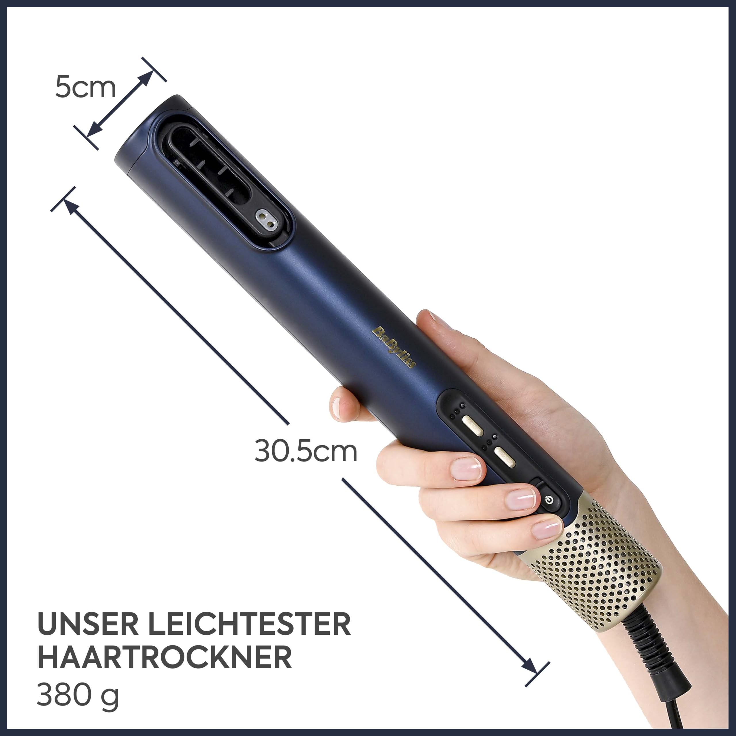 BaByliss Air Wand - Haartrockner, Glätteisen and Styler in einem, Wet to Dry, Anti-Frizz Ionen-Technologie, Ohne Hitzeschäden, AS6553E