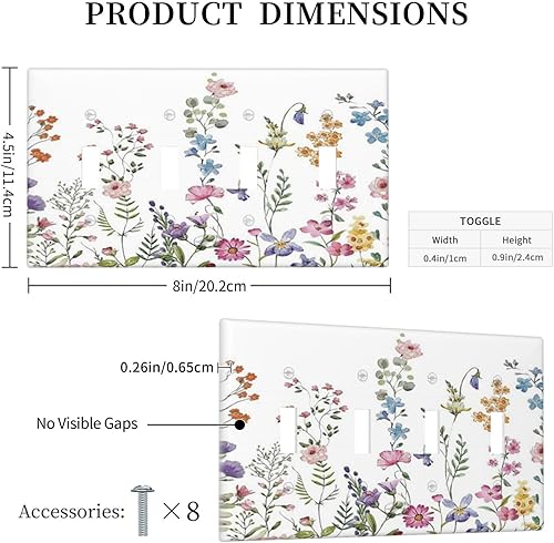 Miniatura 244 de Placa de pared dúplex de receptáculo de dispositivo de 1 gang de madera envejecida blanca gris con veta de tablón, cubierta de enchufe eléctrico de