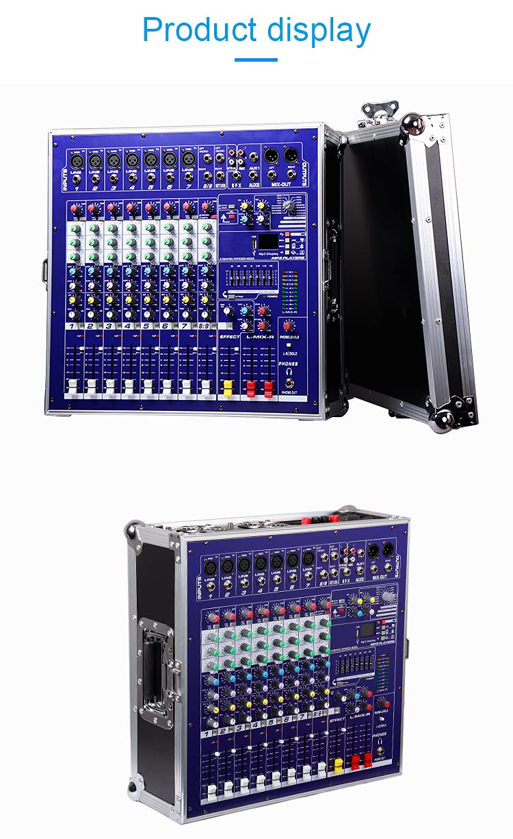 Mixer DJ Console di missaggio Blueteeth USB a 8 canali Attrezzatura da palcoscenico Audio ad Alta Potenza Alimentazione Phantom 48V Effetti digitali DSP