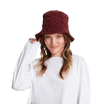 [ROMANTIC CROWN]★CABLE KNIT BUCKET HAT Steve Madden Women's Cable Knit Bucket HAT W/MOLDABLE Brim