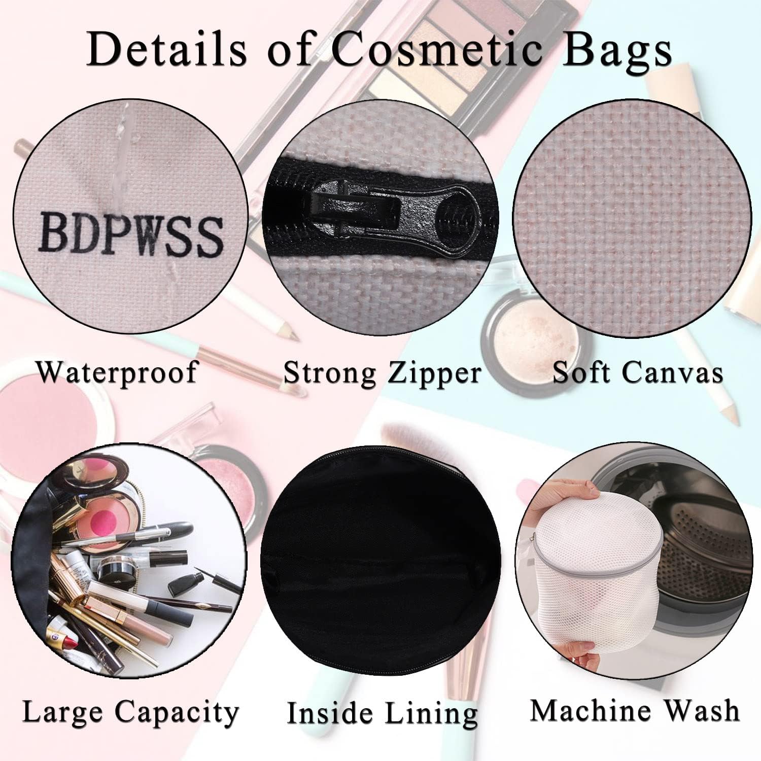 BDPWSS Funny Mahjong Makeup Bag Mahjong Lover Gift Mahjong Tiles Bag Mahjong Girl Cosmetic Bag Mahjong Board Game Storage Bag Mah Jongg Player Gift (Had at maj bl)