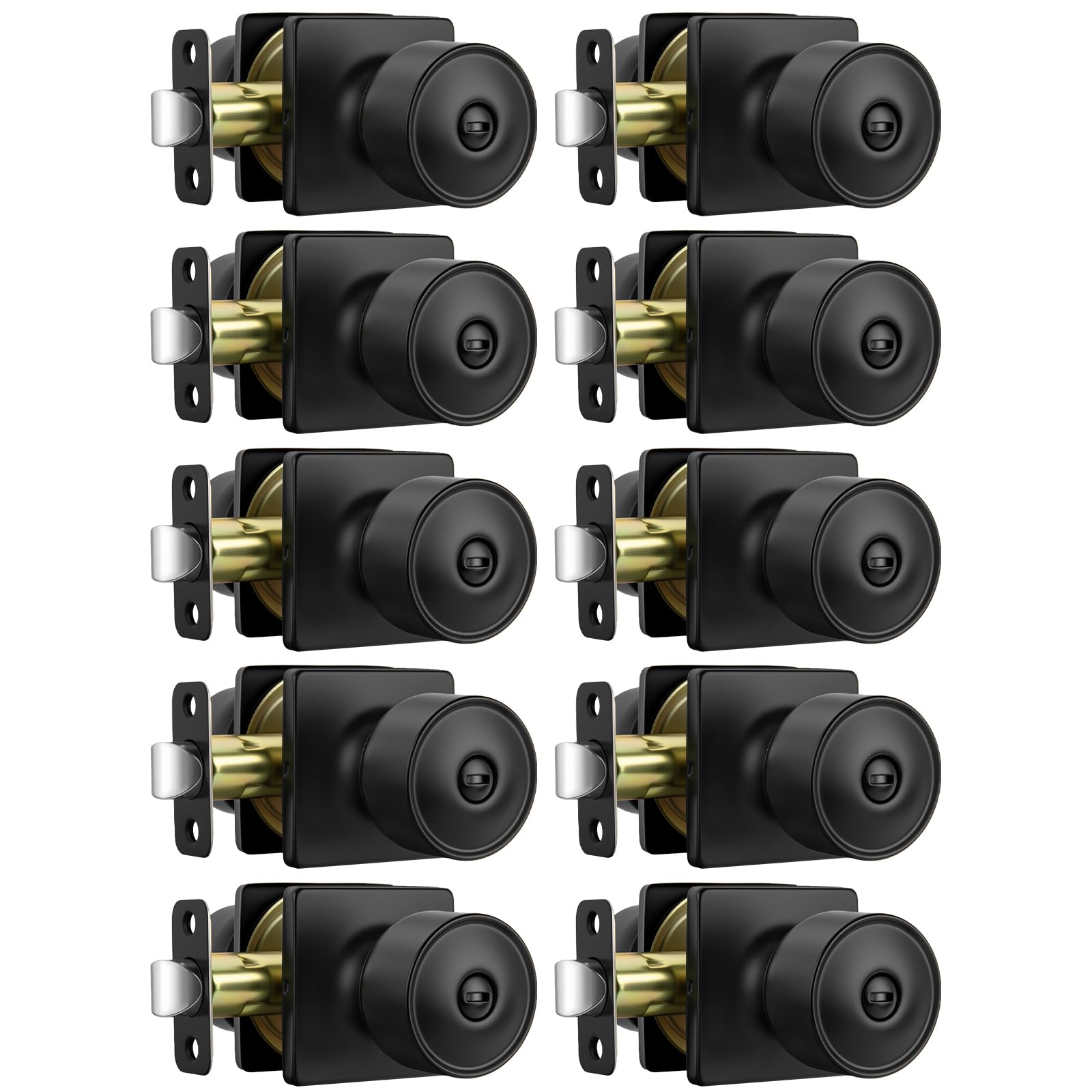 Goldenwarm Matte Black Door Knobs - 10 Pack -1