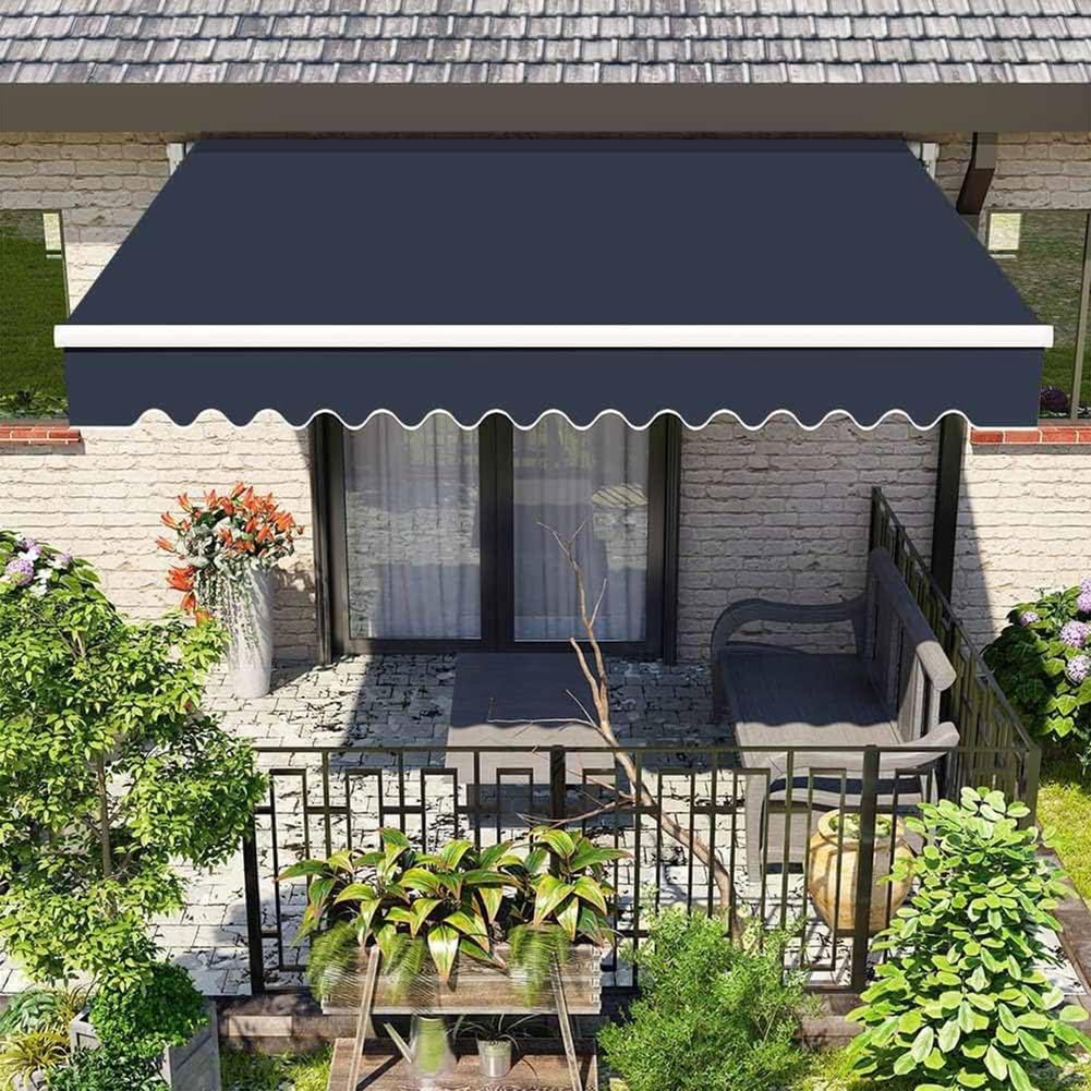 GJZQDKX Replacement Awning Fabric 13x8.2 ft Polyester Canvas Tarpaulin for Retractable Awnings Patio & Balcony Use Durable UVResistant Outdoor Covering