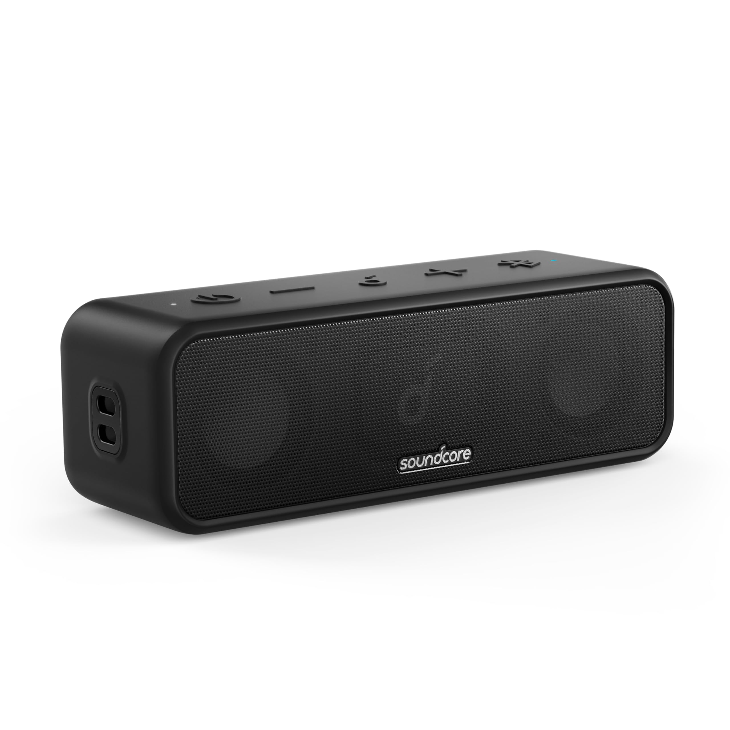 Soundcore 3 Enceinte Bluetooth Son stéréo, Drivers de diaphragme Pur Titane, Technologie PartyCast, BassUp, autonomie 24 h, étanchéité IPX7, appli pour égaliseurs personnalisés, utilisable à Domicile
