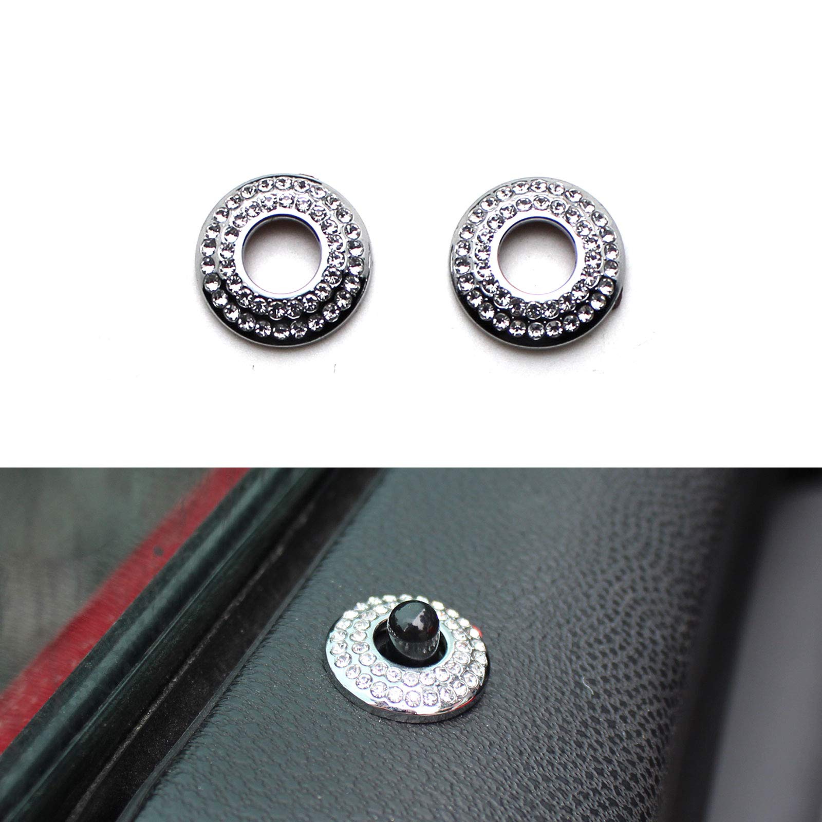 YaaGoo Door Lock Knob Cover for Mini Bling Deco 3D Diamond Stickers Silver