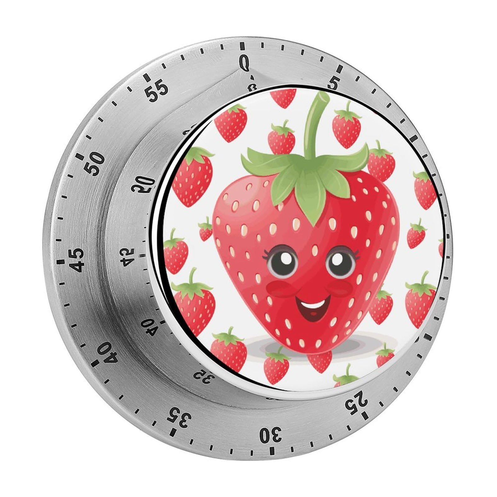 Adfgyerh Style Strawberry Timer For Cooking, Kitchen Timer Magnetic No Batteries Required, Mechanical Timer With Loud Alarm, For Fitness Baking Exercise Oven
