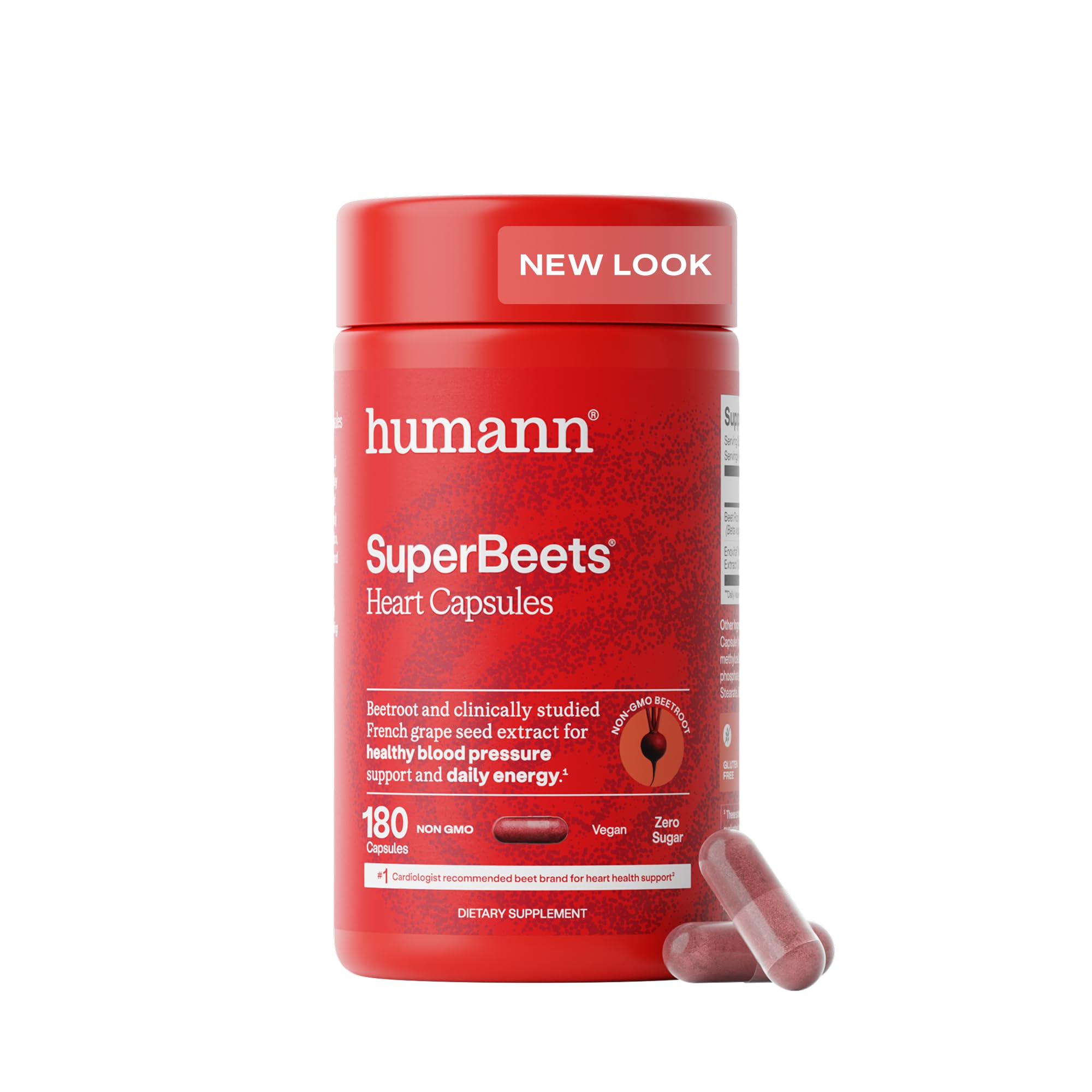 SuperBeets Beet Root Capsules Quick Release 1000mg, Helps Support Nitric Oxide Production, Blood Pressure, Heart Health, Contains Non-GMO Beetroot Powder, Studied Antioxidants 180 Count
