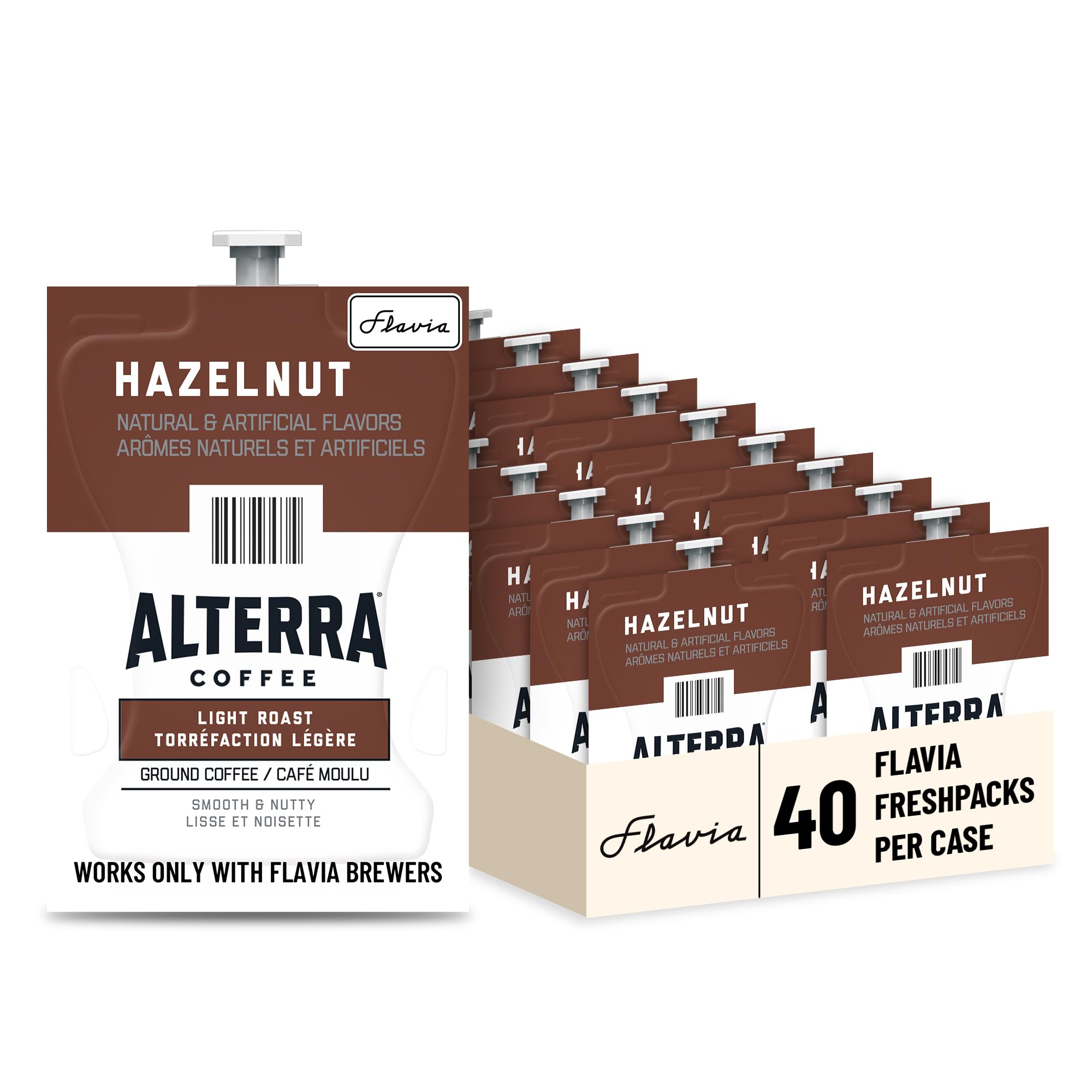 Alterra Hazelnut Coffee Freshpacks works only with Flavia Brewers, Light Roast (Case of 40)