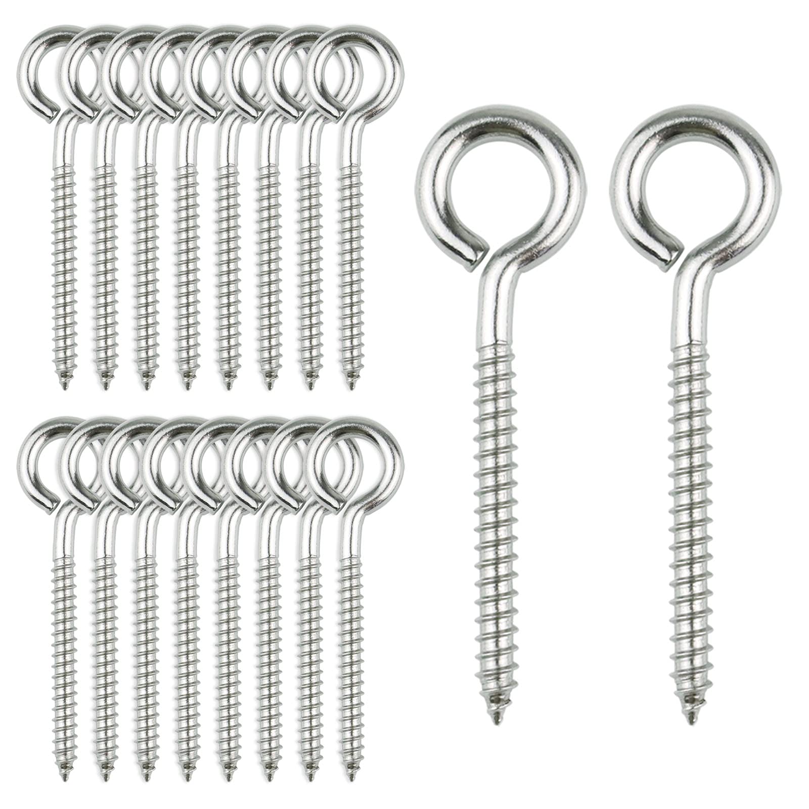 Buy Stainless Steel 1/5" x 3.2" Lag Screw Eye Shape Screws, Heavy Duty