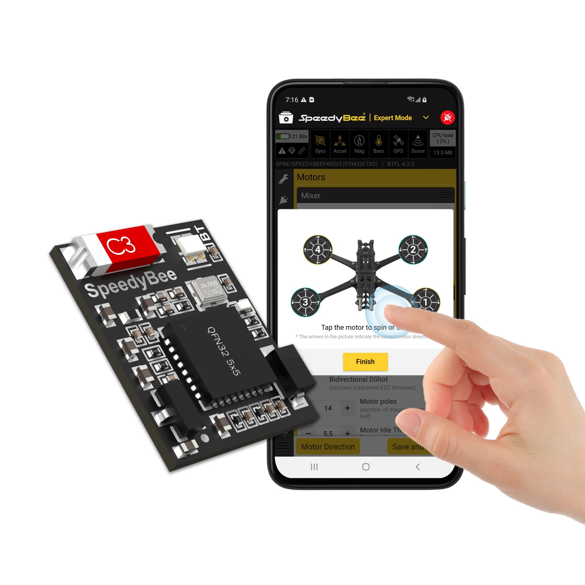 SpeedyBee Strisce LED RGB Per FPV Drone - 4 Pezzi Programmabili Multicolore - Saldatura Libera Per Controller Di Volo - Tubo Termorestringente