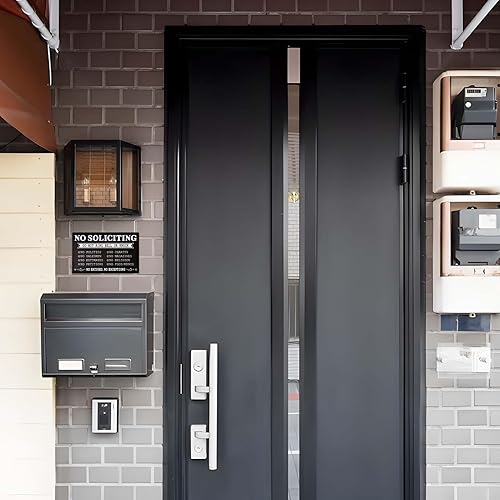 Miniatura 4 de Divertido letrero de "No Soliciting para la casa", letreros de campana de no llamar o golpear para el hogar, pequeños letreros de advertencia para