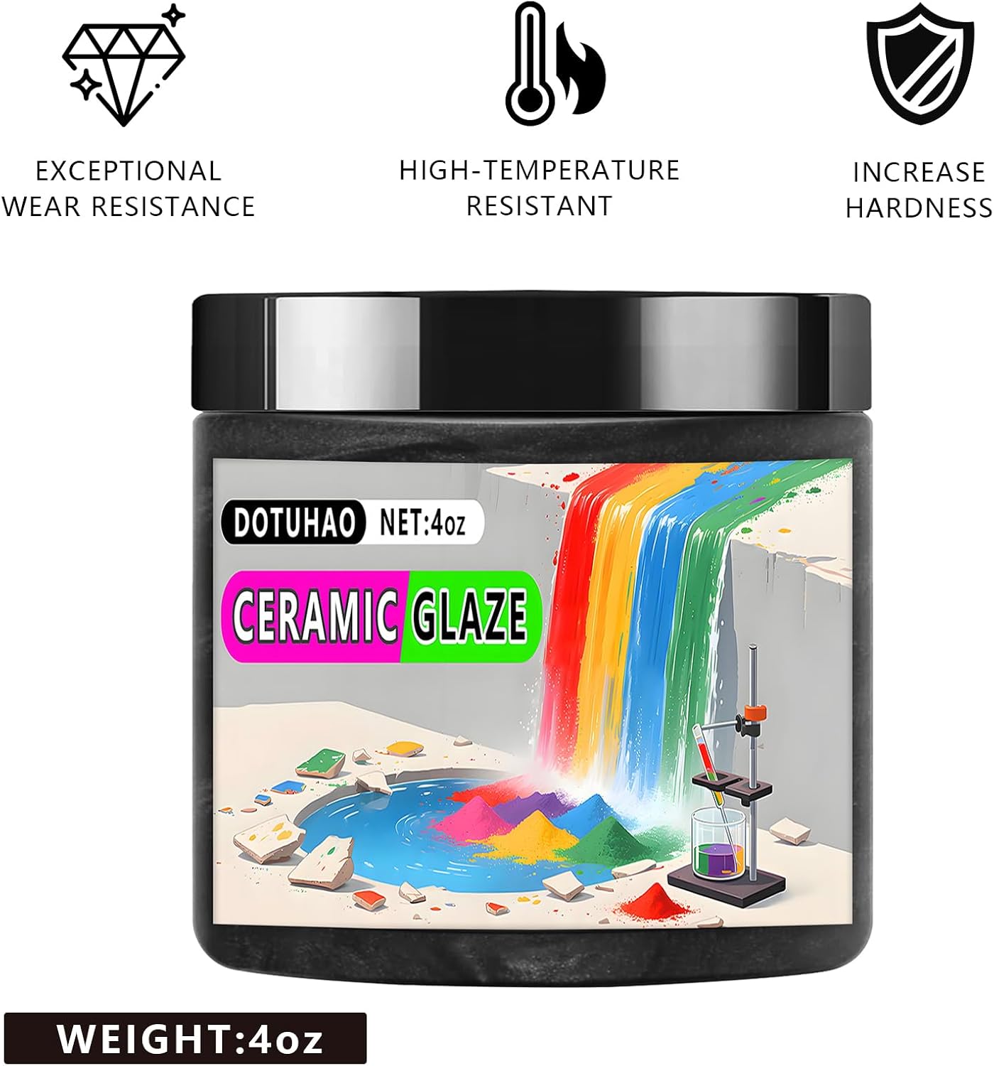 Ceramic Glaze, Grey Ceramic Underglaze Colors Pigments Powder for Clay, Pottery Glaze, Ceramic Glaze, Low Fire Glaze for Art Projects (Grey)