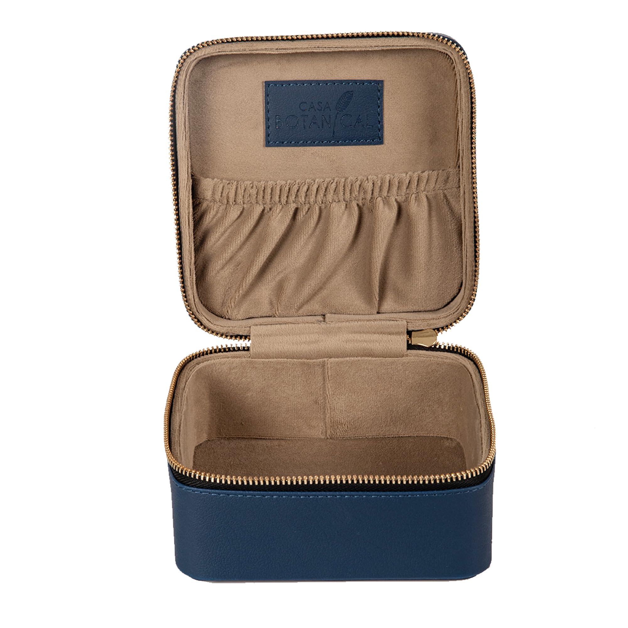 Faux Leather Organizer Box with Compartments | Travel Portable Leather Jewellery Box for Women & Men | Wrist Watch Organizer Box | Accessories Storage Box Gift for Rings, Earrings & Bracelets (Blue) 1