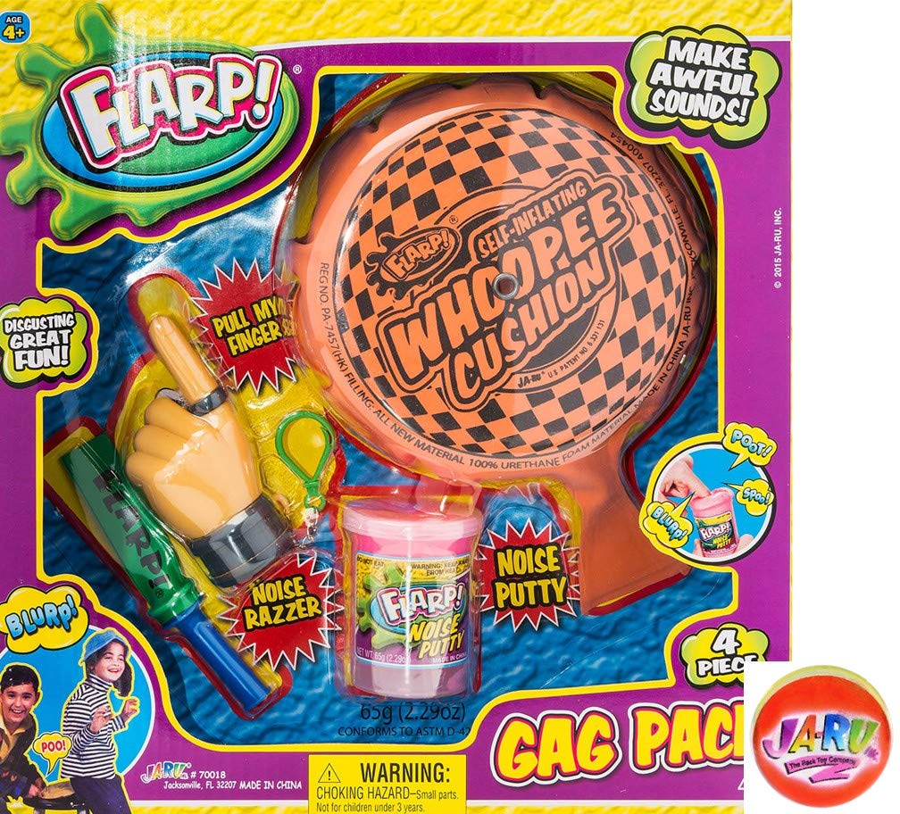 JA-RU Flarp Prank Gag Kit Pack Comes with a Collectable Bouncy Ball. 4 Classic Farrt Jokes | #70018-1p