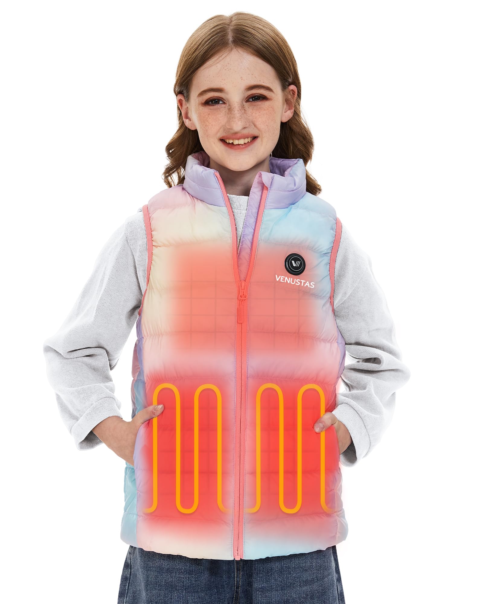 Venustas Kids Heated Vest with Battery Pack, Girls Lightweight Electric Heated Vest