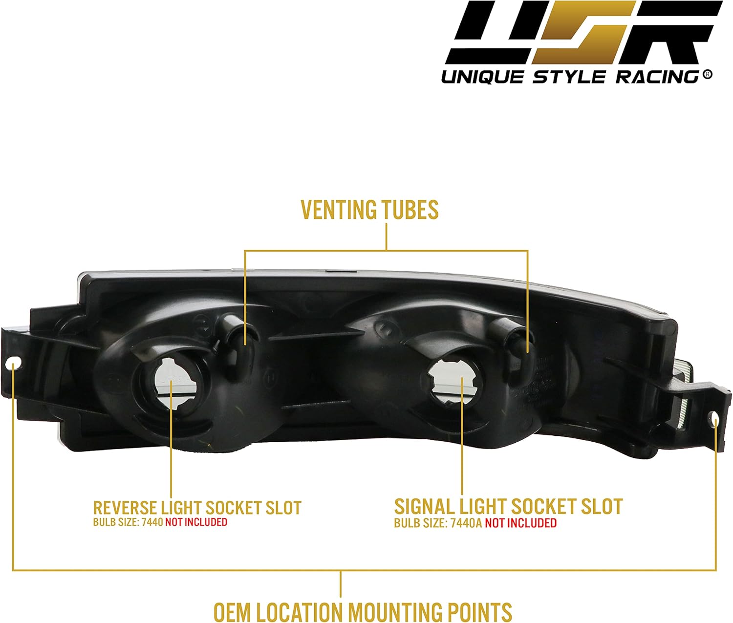USR DEPO 03-09 350Z Reverse Lights - Smoke Rear Bumper Turn Signal + Backup Lamps Pair (Left + Right) Compatible with 2003-2009 Nissan 350Z Z33 (Smoked Lens)