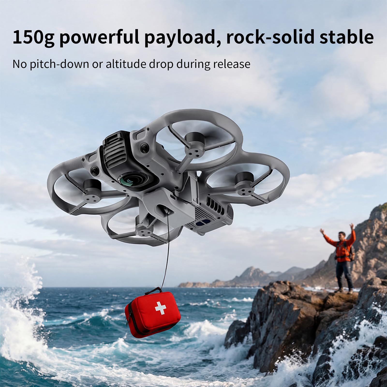 Drohne Airdrop System für DJI Avata 360 Zubehör, Nutzlast Airdrop Release Drop Gerät Drohnenstarter Hochzeit Fisch Köder Suche Rettung Thrower Airdropper Kompatibel mit DJI Avata360 Fly More Combo