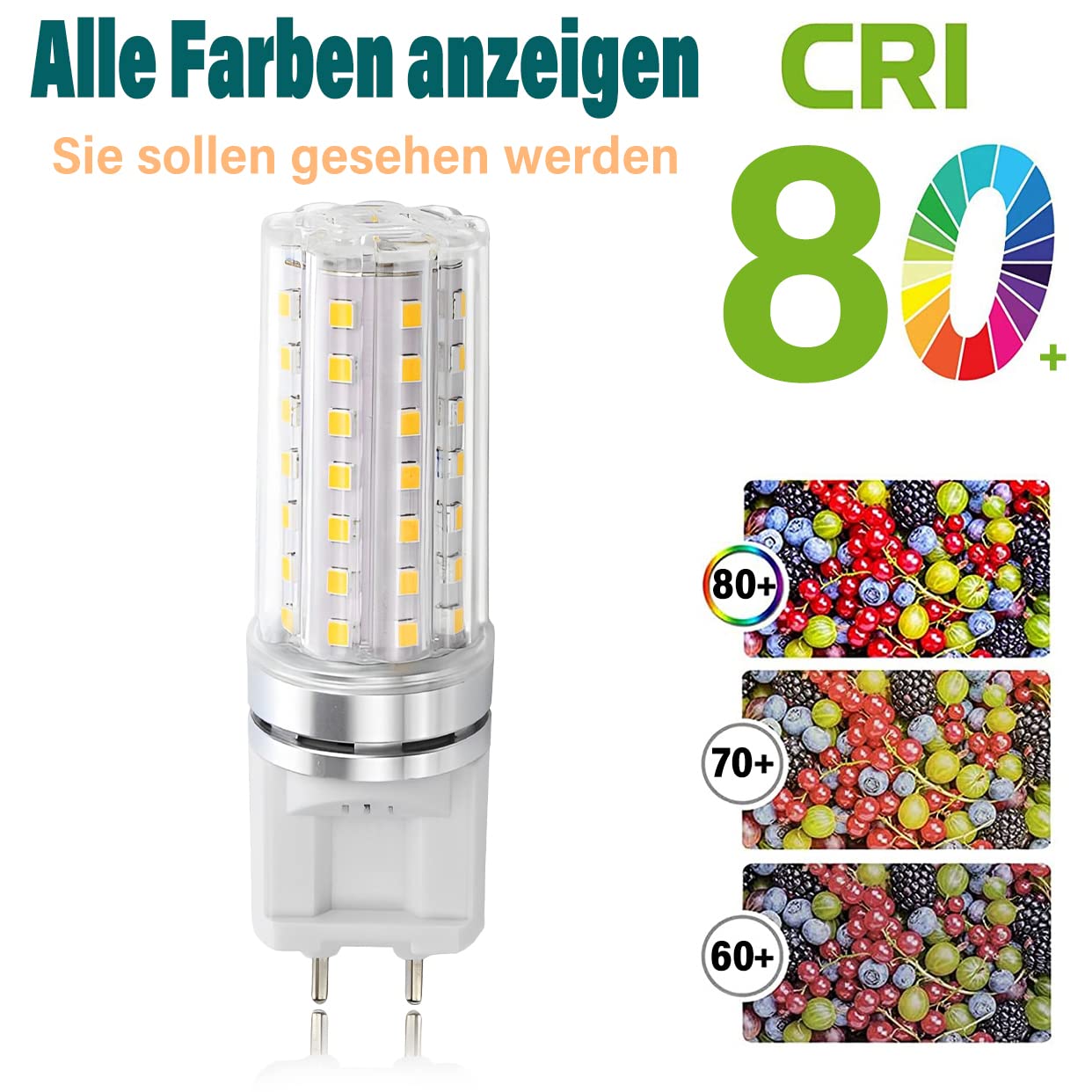 G12 LED-Maislampe 15W – 1500 Lumen, Dimmbar, Ersetzt 150W Halogen (Kaltweiß, 360° Strahl)