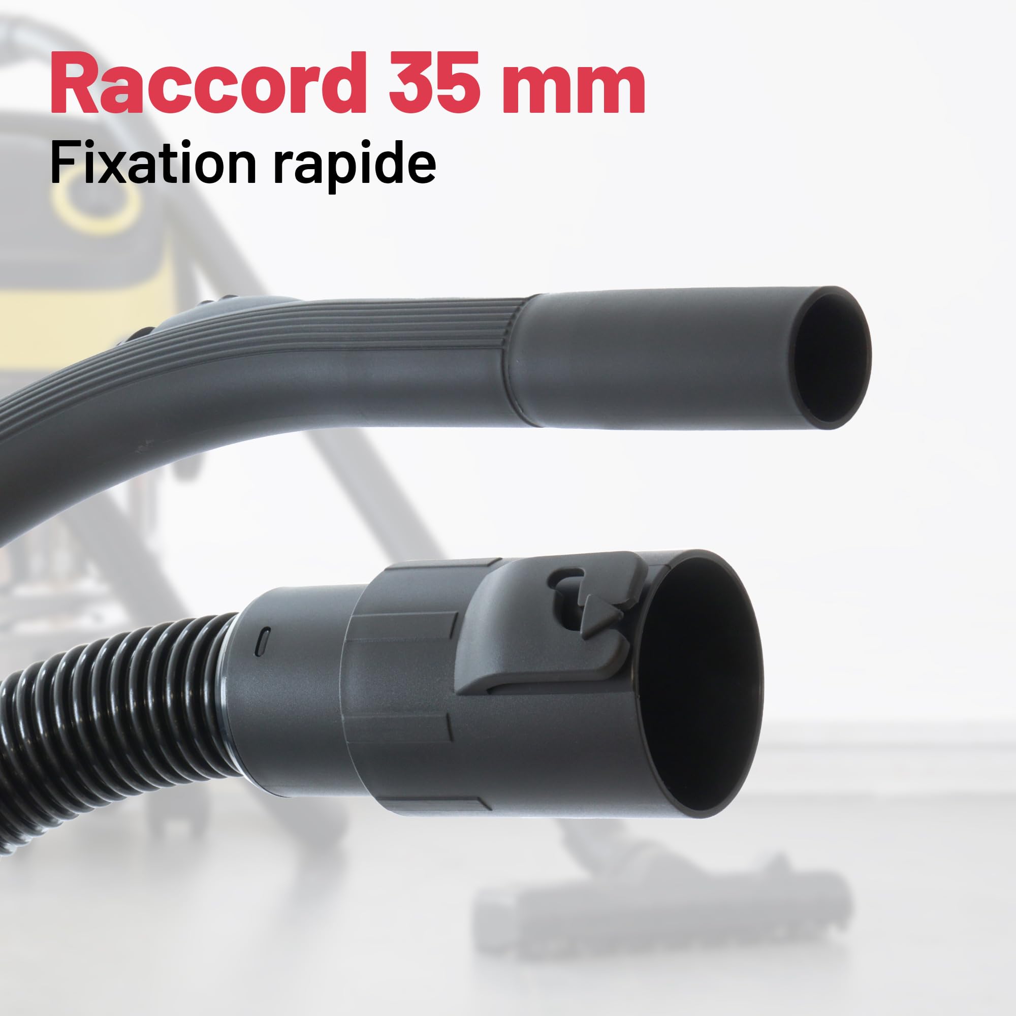 Tuyau d'aspirateur humide et sec avec manchon pivotant compatible avec Titan TTB774VAC, TTB775VAC, TTB776VAC, TTB777VAC Poignée de 35 mm avec curseur de contrôle du flux d'air 3 m