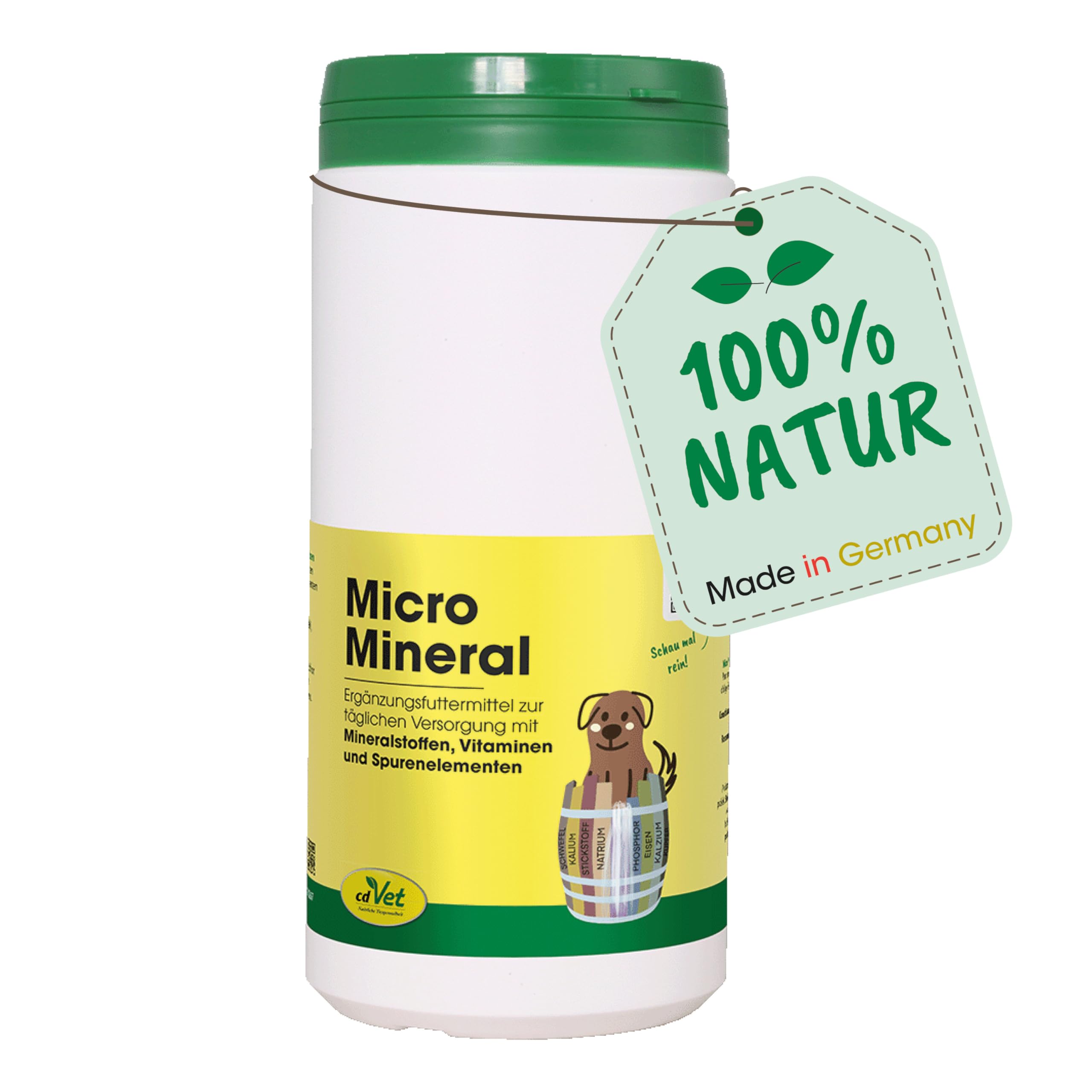 cdVet MicroMineral Hund & Katze 1000g - Nahrungsergänzung für Haustiere mit Mineralstoffen und Spurenelementen wie Magnesium und Calcium sowie Vitaminen