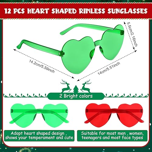 Miniatura 3 de Jutom Juego de 24 diademas de Navidad, accesorios de disfraz de Navidad, 12 piezas de sombreros y 12 pares transparentes sin montura para