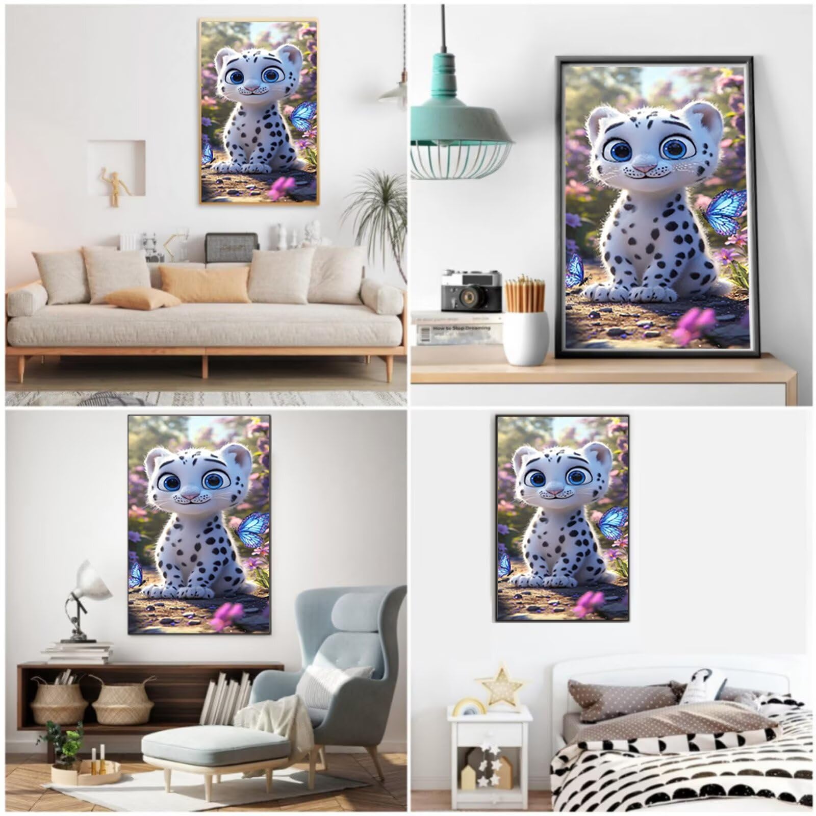 Diamentowe malowanie zwierząt, obraz diamentowy dla dorosłych XXL 60 x 120 cm, 5D diamentowe malowanie dziecko początkujący, DIY diamentowy obraz ze strasu zestaw do dekoracji ścian domu, prezent