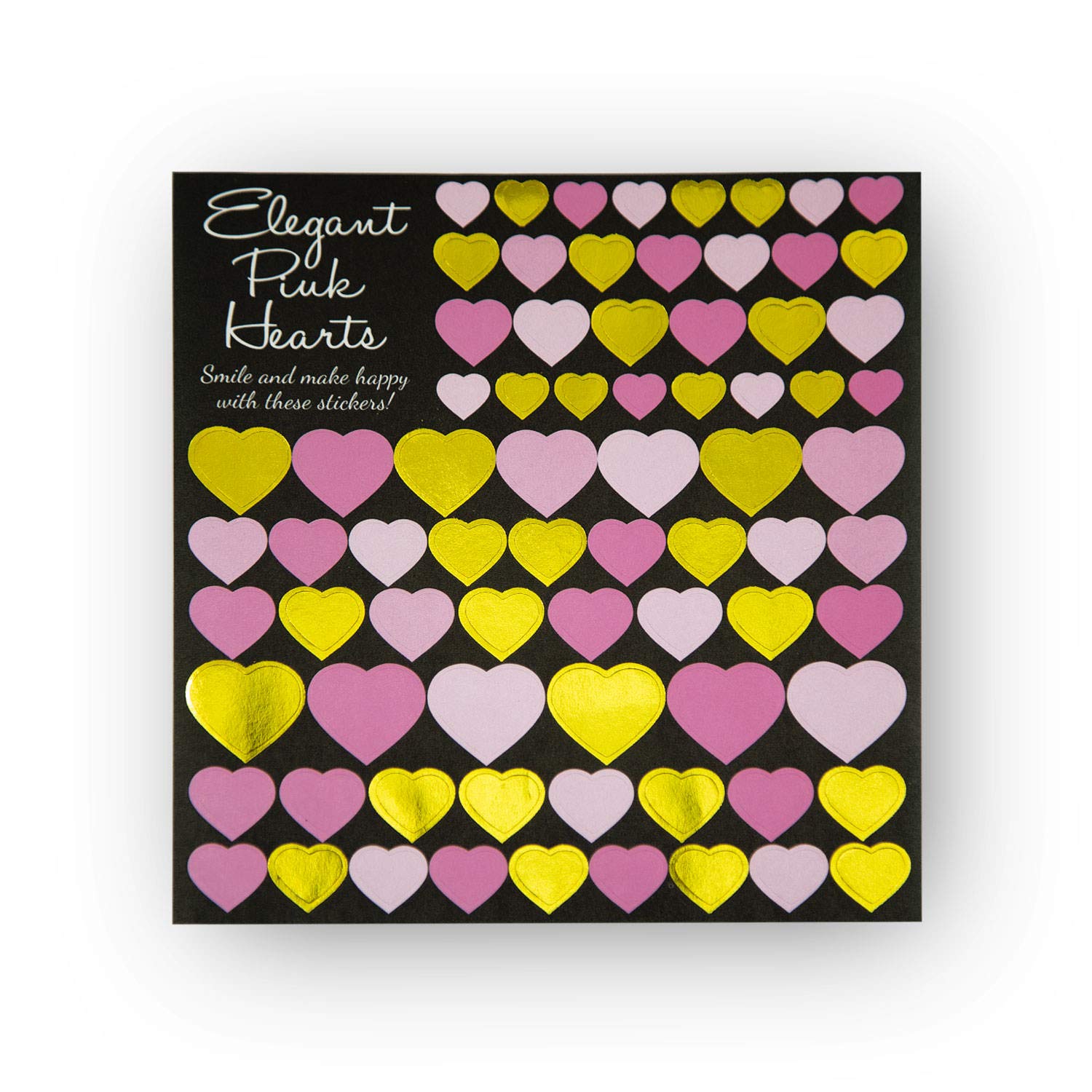 Oblique Unique® Juego de pegatinas con forma de corazón y estrella, multicolor, rosa, dorado y plateado, autoadhesivo, para scrapbooking, decoración, manualidades, juego a elegir (corazones rosas)