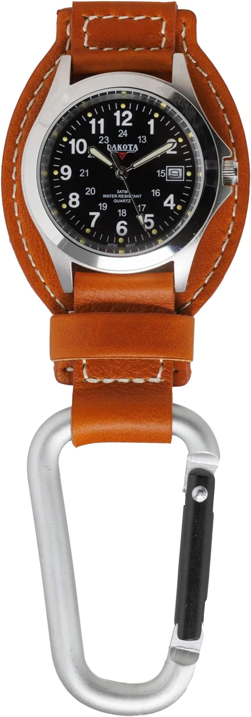 Leather Field Clip, Clip Watch, Leather Fob Strap, Lightweight Dress Pocket Watch, Outdoor Gifts for Men and Women, Use for Fishing, Golf and More