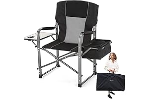 ARROWHEAD OUTDOOR FoldingDirector's Chair with Cooler, Side Table, and Multiple Storage Options
