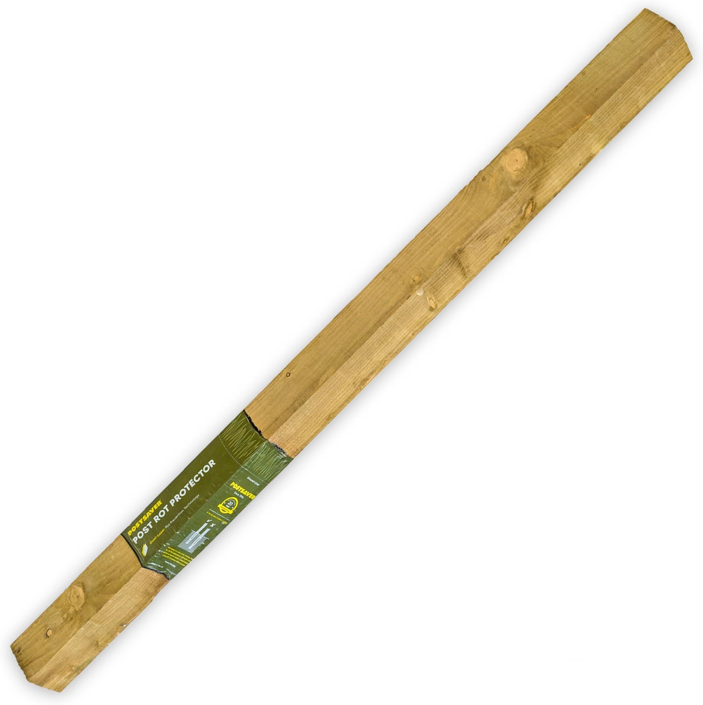Postsaver Rot Protected Wood Fence Post 3x3" | Pressure-Treated Timber Post for Gardening | Decay-Protected with Postsaver Dual-Layer Rot Protector | 20-Year Guarantee (6 Foot | 1.8 Meters)