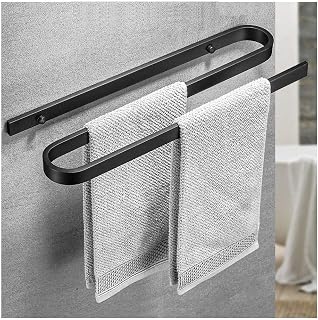 Bath Bathroom Towel Rack for Bathrooms, Bathroom Towel Rack Ring Stick on Wall, Wall Mount Hand Towel Holder for Bathroom Lavatory Kitchen, Space AluminumA
