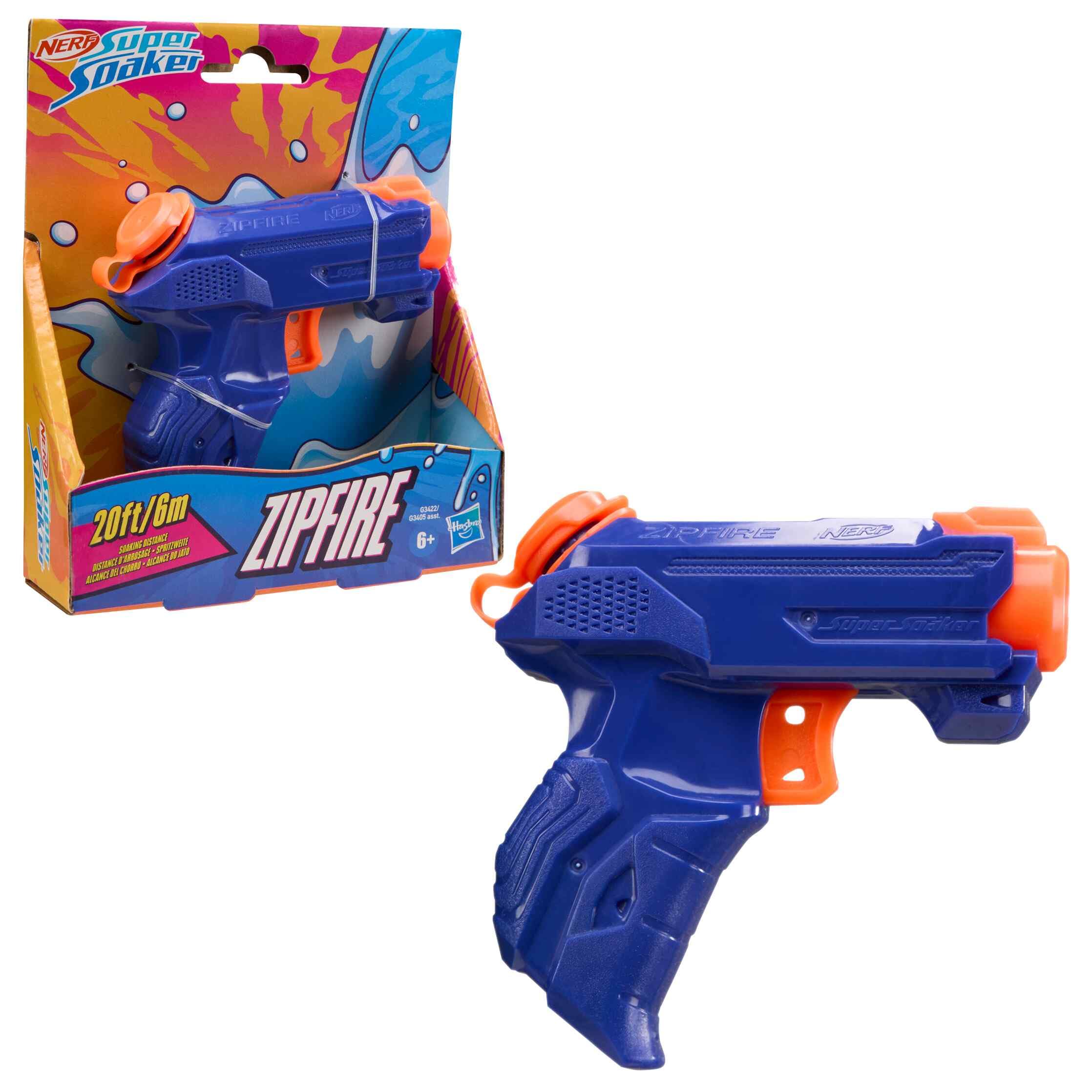 Nerf Super Soaker ZipFire Water Blaster - Blue | 97ml Water Tank | Water Blast Range - 20 feet | Pichkari for Outdoor Water Games | Branded Toy Pichkari for Holi Festival | for Kids 6+-image-5