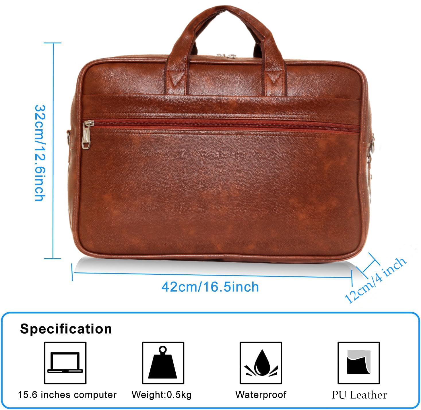 Bagneeds Business Laptop Bag for Men & Women, Briefcase Tan 3